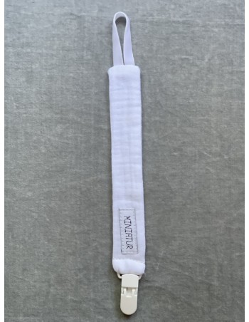 Chupetero Blanco Gasa Terciopelo Blanco