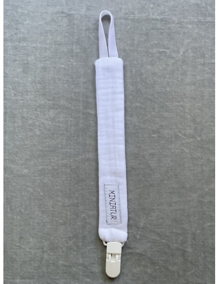 Chupetero Blanco Gasa Terciopelo Blanco