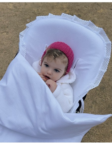 Funda Silla Universal Piqué Con Saco Tira Bordada
