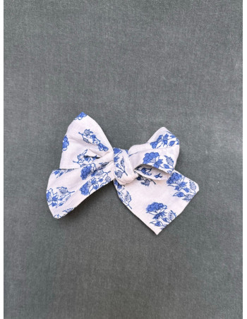 Lazo Pelo Niña Blanco y Azul Indio