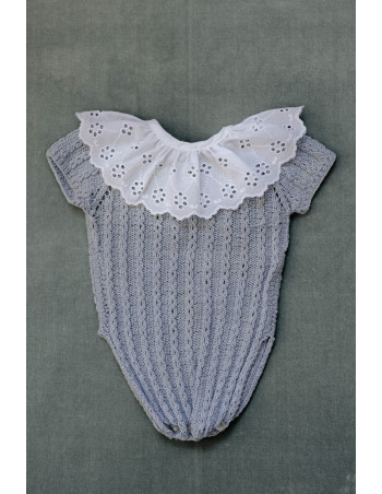 Cuello Tira Bordada Doble Flor