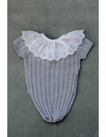 Cuello Tira Bordada Doble Flor