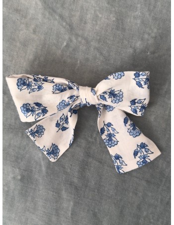 Lazo Pelo Niña Blanco Y Azul Indio