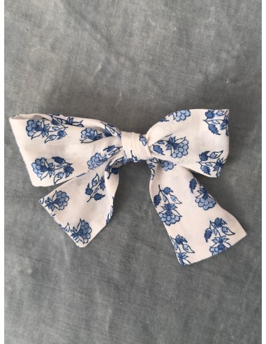 Lazo Pelo Niña Blanco Y Azul Indio