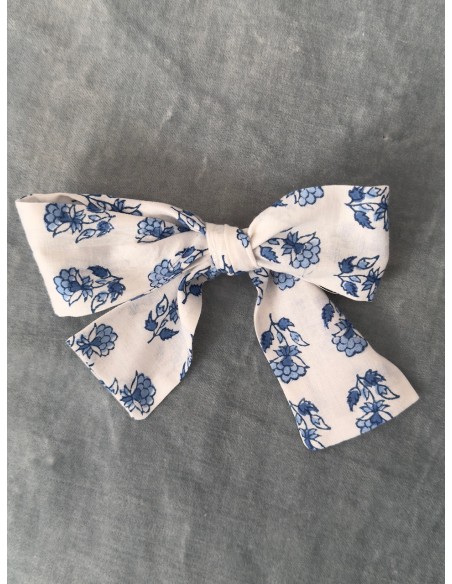 Lazo Pelo Niña Blanco Y Azul Indio