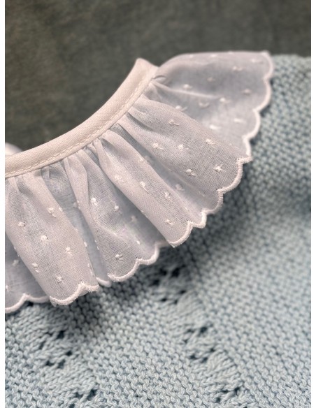 Cuello Tira Bordada Plumeti Blanco