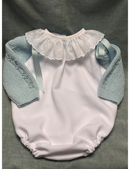 Cuello Tira Bordada Plumeti Blanco