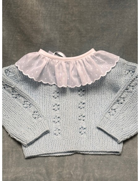 Cuello Tira Bordada Plumeti Blanco