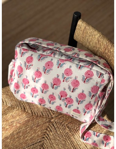 Mini Bolsa Rosa Amapolas Algodón