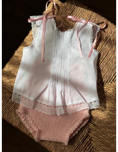 Camisita Batista Blanca Lazos