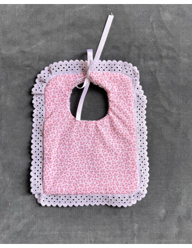 Babero Con Rizo Florecitas Rosas
