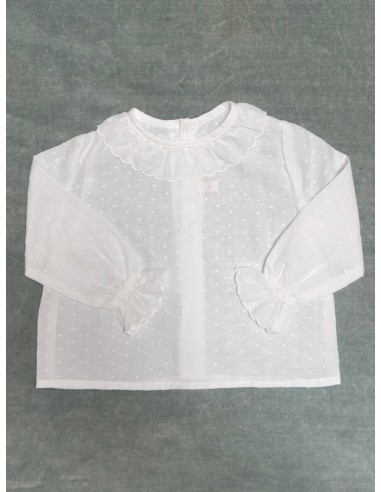 Camisita Plumeti Mariana Cuello Manga larga