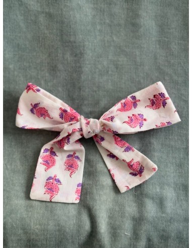Lazo Pelo Niña Indio Rosa y Blanco
