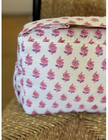 Mini Bolsa India Blanca y Rosa