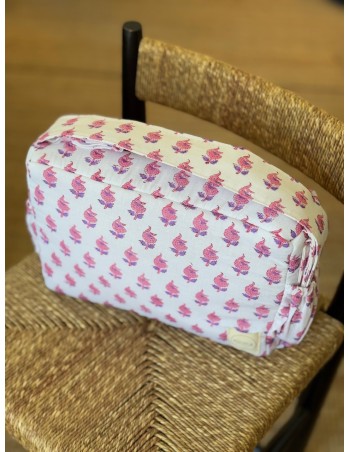 Mini Bolsa India Blanca y Rosa 2