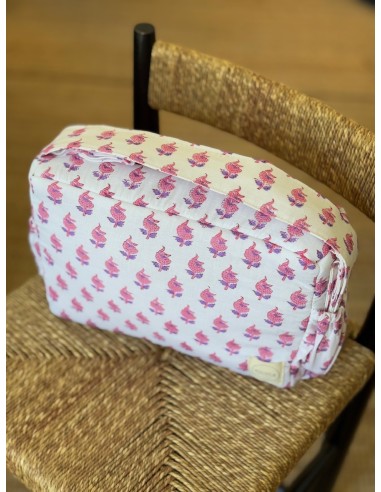 Mini Bolsa India Blanca y Rosa