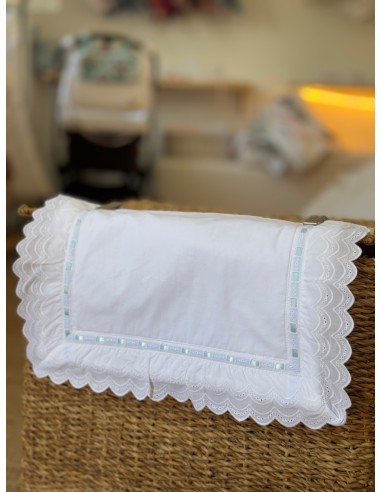 Bajera Ondas Entredos Celeste Con Rizo Capazo/Mini cuna