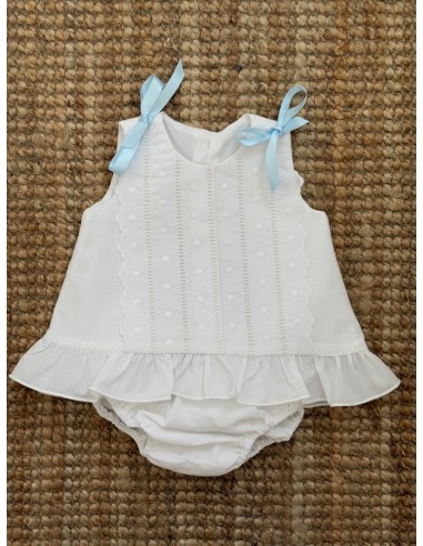 Vestido/Jesusito Batista Tira Bordada Bodoques