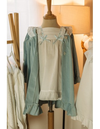Camisón Tira Bordada Perforada Lazo Celeste 2