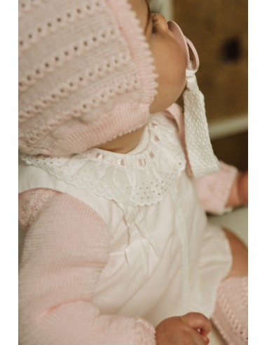 Vestido/Jesusito Cuello Perforado Rosa