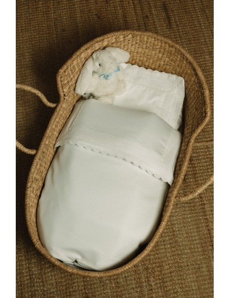 Saco de Capazo/Mini Cuna Piqué Jaretas