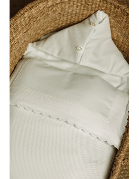 Saco de Capazo/Mini Cuna Piqué Jaretas