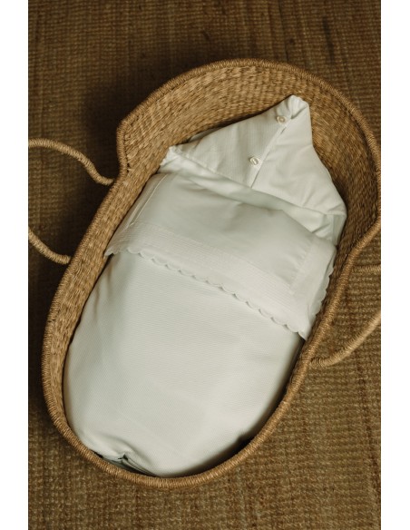 Saco de Capazo/Mini Cuna Piqué Jaretas