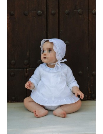Vestido/Jesusito Cuello Perforado Celeste