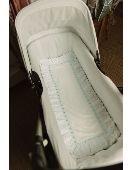 Bajera Picos Pasacintas Celeste Con Rizo Capazo/Mini cuna