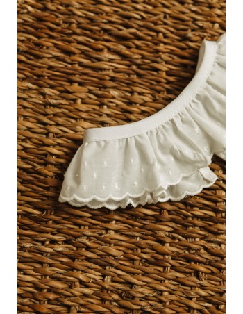 Cuello Tira Bordada Plumeti Blanco