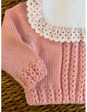 Jersery Ochitos Algodón Rosa Bebé 2