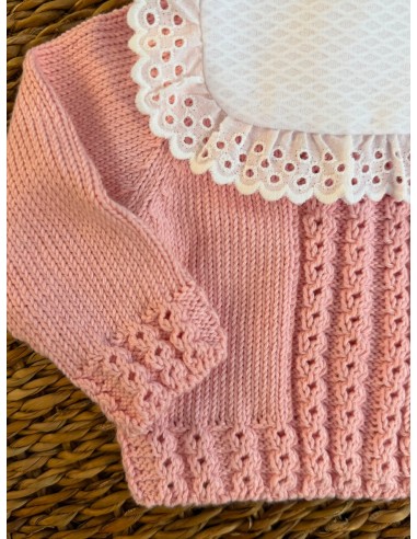 Jersery Ochitos Algodón Rosa Bebé