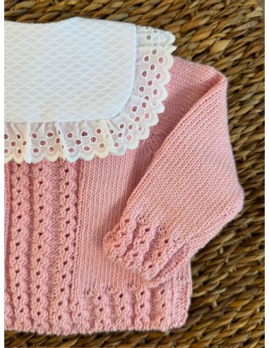 Jersery Ochitos Algodón Rosa Bebé