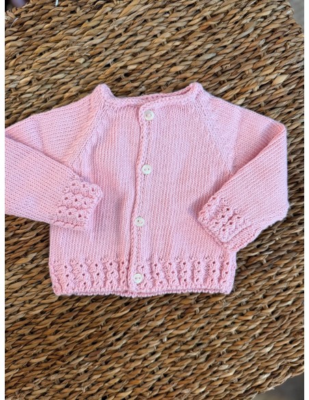 Jersery Ochitos Algodón Rosa Bebé