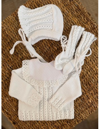 Jersery Ochitos Algodón Blanco