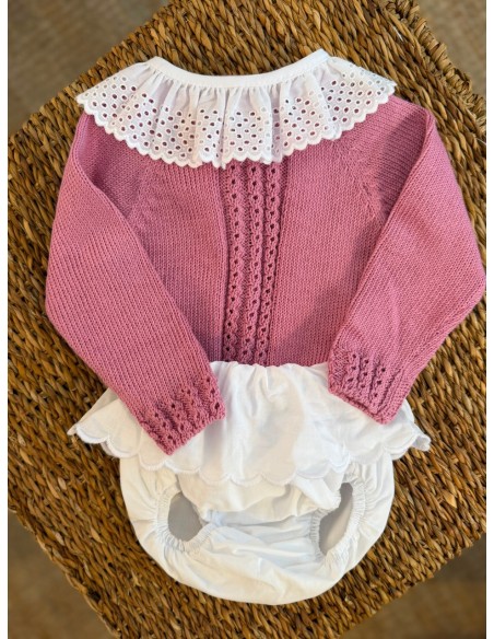 Jersery Ochitos Algodón Rosa