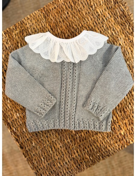 Jersery Ochitos Algodón Gris