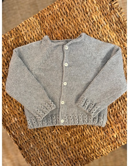 Jersery Ochitos Algodón Gris