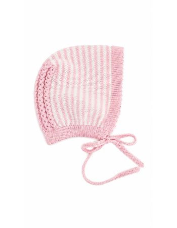 Capota Ochitos Lana Rayas Rosa