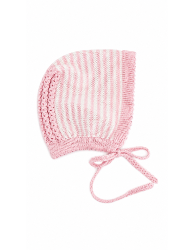 Capota Ochitos Lana Rayas Rosa