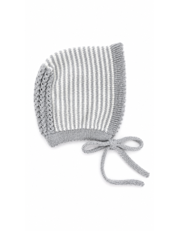 Capota Ochitos Lana Rayas Gris
