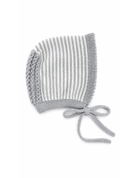 Capota Ochitos Lana Rayas Gris
