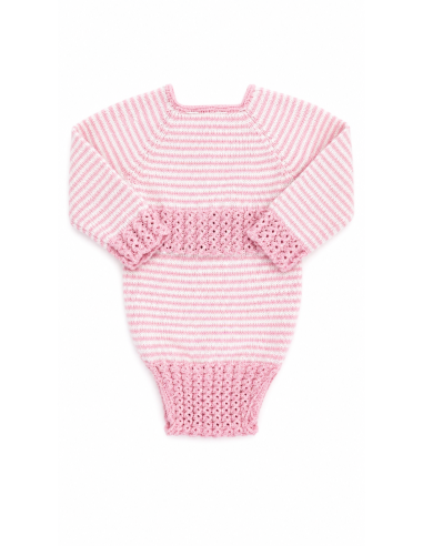Ranita Ochitos Lana Rayas Rosa