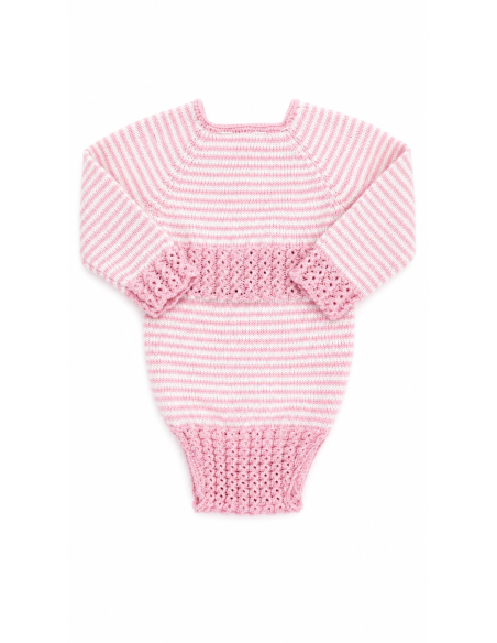 Ranita Ochitos Lana Rayas Rosa