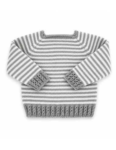Jersery Lana Rayas Gris