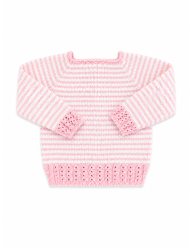 Jersery Lana Rayas Rosa